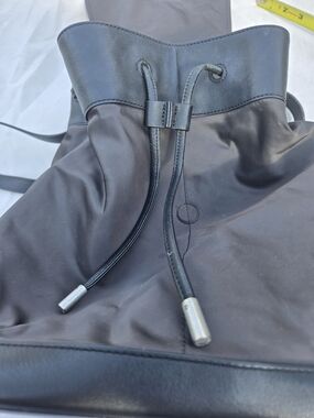 rag & bone Black Leather Backpack with Silver Hardware